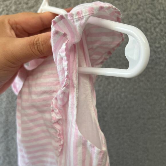 GAP Kids Toddler Girl Dress Size 3 years Sleeveless Flutter Stripe Eyelet Trim - Picture 6 of 8